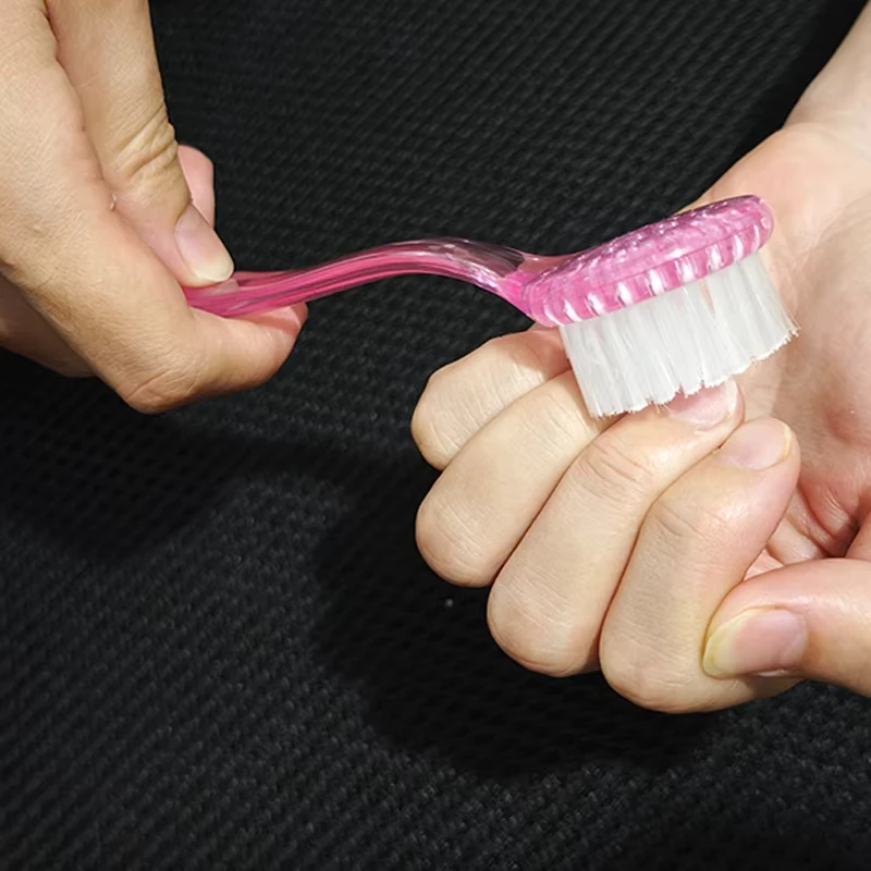 1個入り マニキュアネイルクリーニングブラシセット 丸型ヘッド アクリルブラシ ダスト・パウダー除去ツール サロン用 女性・女の子用ケア