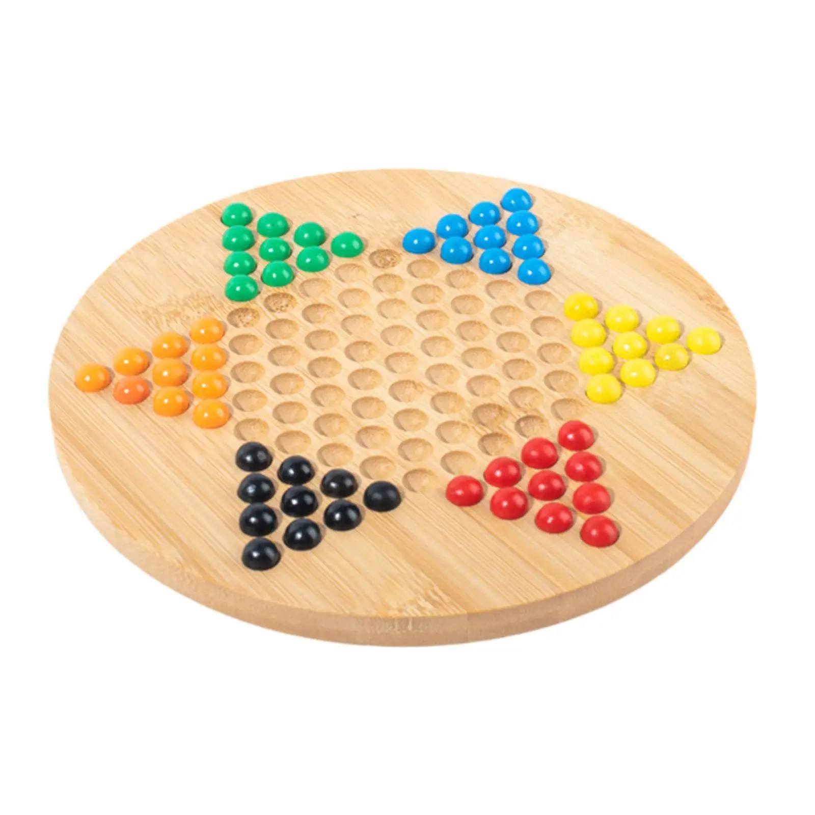 Chinese Checkers Fun Game Toy Holiday Gifts for 6+ Years Old 6 Color Marbles