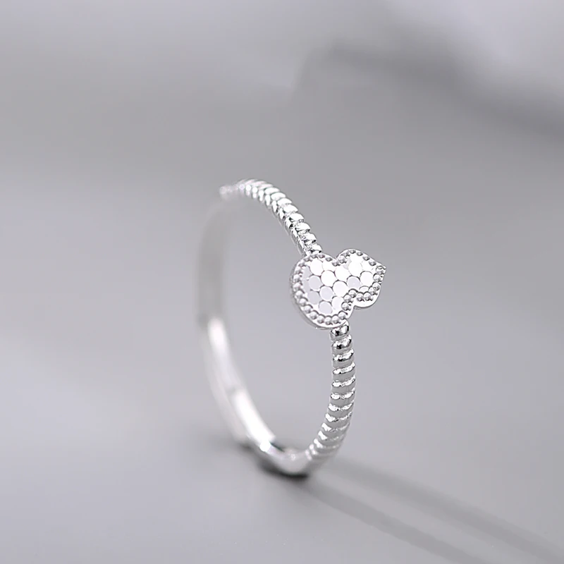 

ZABRA 925 Silver Crushed Ice Gourd Ring, Women's Style, Fashion, Light Luxury, Niche Open Mouth Ring Gift