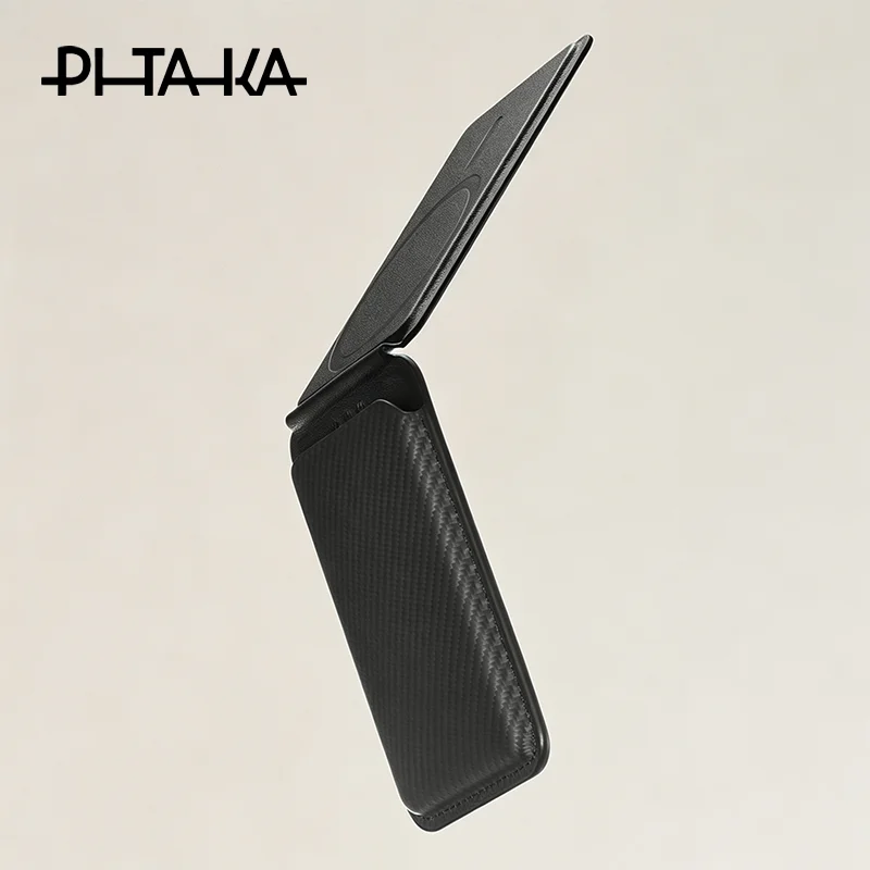 PITAKA For iPhone 17 18 Pro Max Magnetic Bracket Woven Card Bag