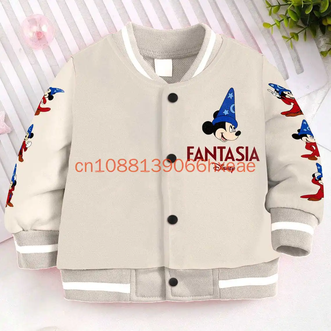 

Mickey Mouse Fantasia Kids and Youth Baseball Jacket Halloween New 3D Printed Cosplay Costume Fashion Street Jacket