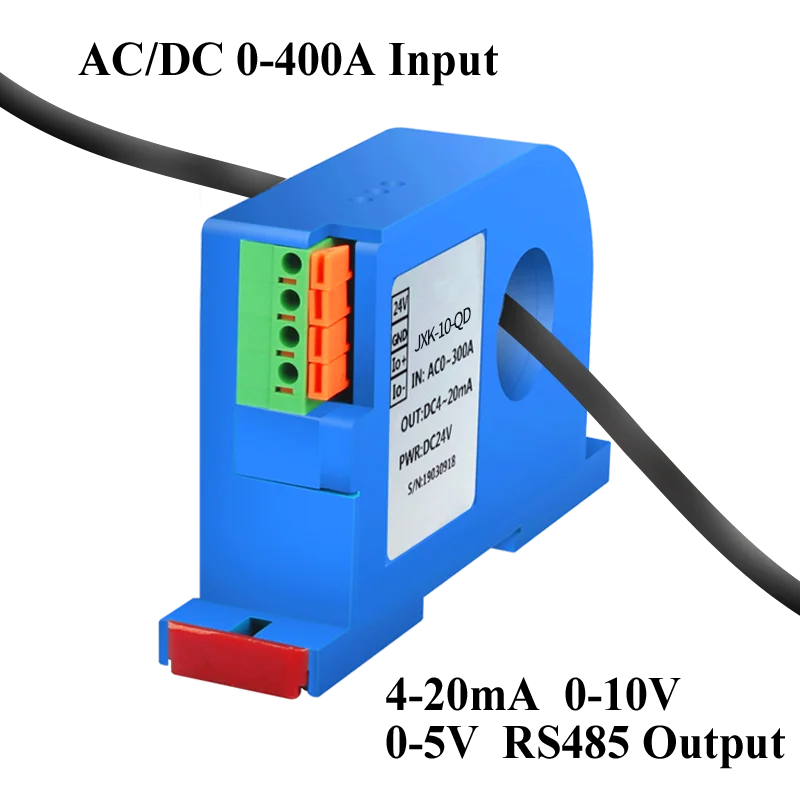 AC/DC Current Transducer 4 20ma 0 10V RS485 AC Current Transmitter 1A 150A 22mm Hole DC Current Sensor Transducer Transmitter