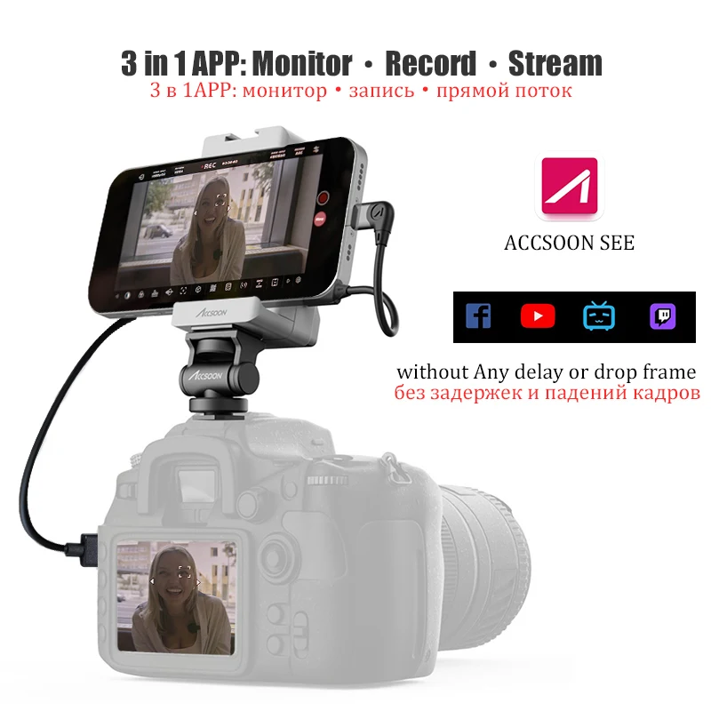 ACCSOON SEEMO 3 in 1 Video Capture Card for iPhone iPad As Camera Monitor Stream Record Videography Filmmaker Vlogger HDMI IOS