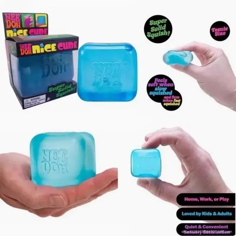 Nee DOH Weicher Quetschbarer Würfel Sensorisches Fidget-Spielzeug Stressabbau Anti-Angst Premium-Gadget NeeDOH für Erwachsene und Kinder – Detail 5