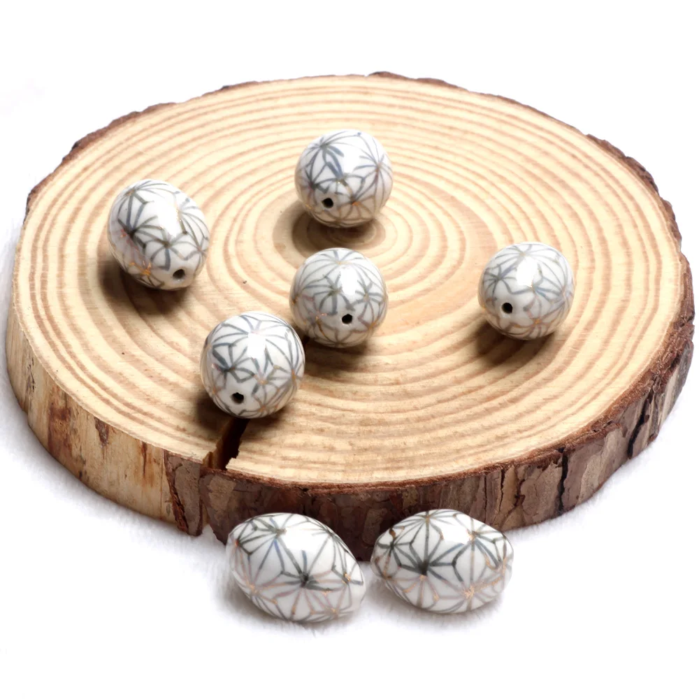 

3 шт./лот керамические бусины с эллиптическим рисунком DIY ожерелье/браслет/серьги изготовление ювелирных изделий