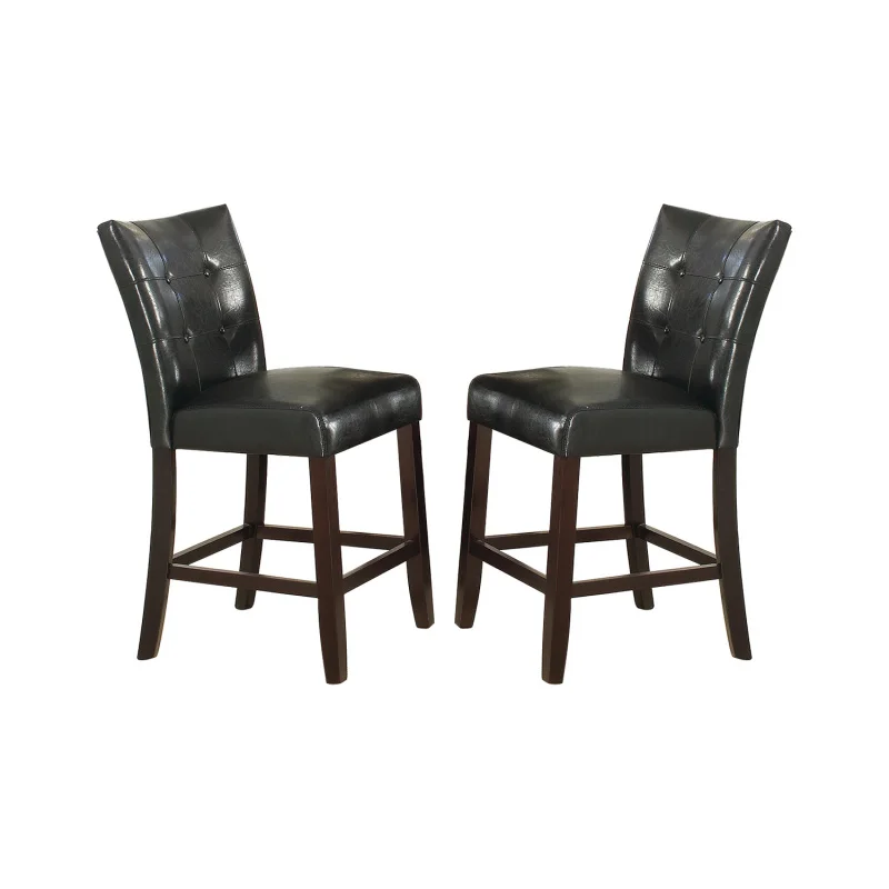 

Leather Upholstered High Dining Chair, Black(Set of 2)