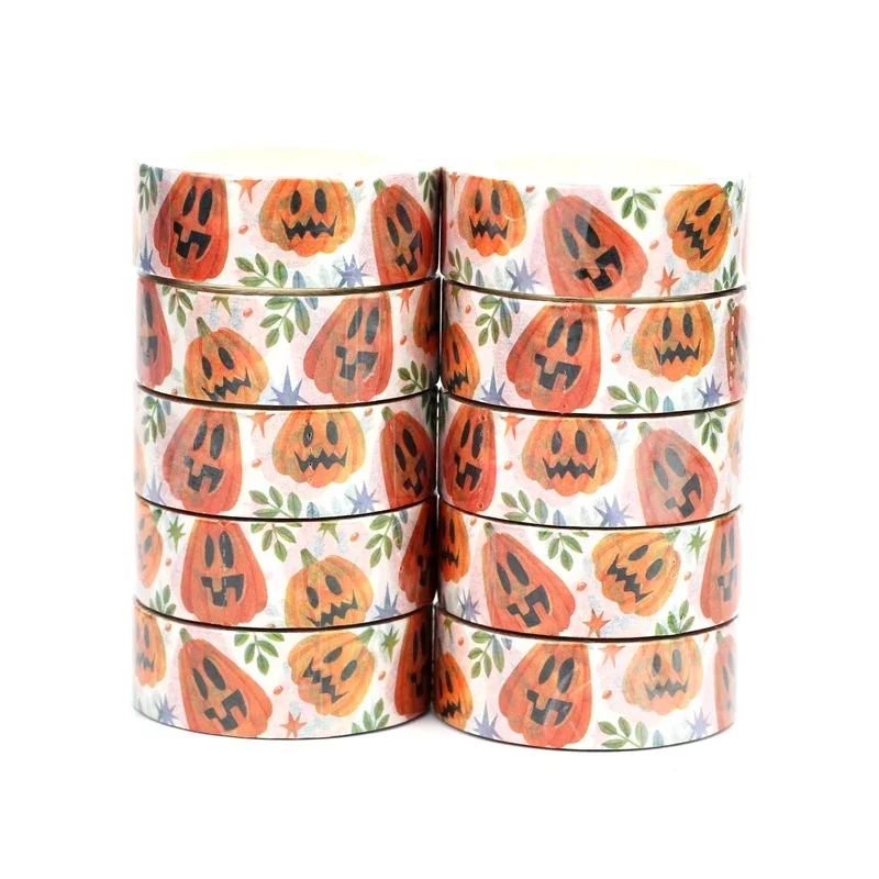 NEW Bulk 10PC/Lot Decor Pumpkin Leaf Halloween Washi Tapes for Scrapbooking Journaling Masking Tape Kawaii Papeleria