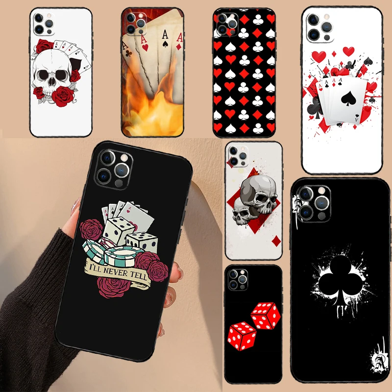 Poker Surreal Aesthetic Art Case For iPhone 15 13 11 12 14 16 Pro Max Mini X XS Max XR 14 Plus Cover Coque