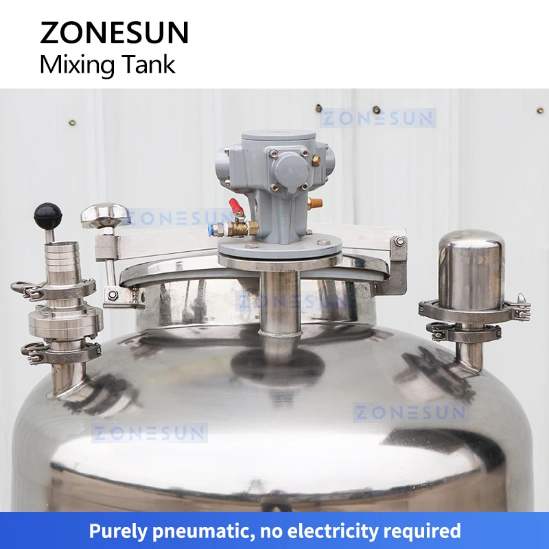 Zonesun tangki pencampur pneumatik Mixer, Stainless Steel industri wadah pencampur dengan Agitator ZS-PMT100L