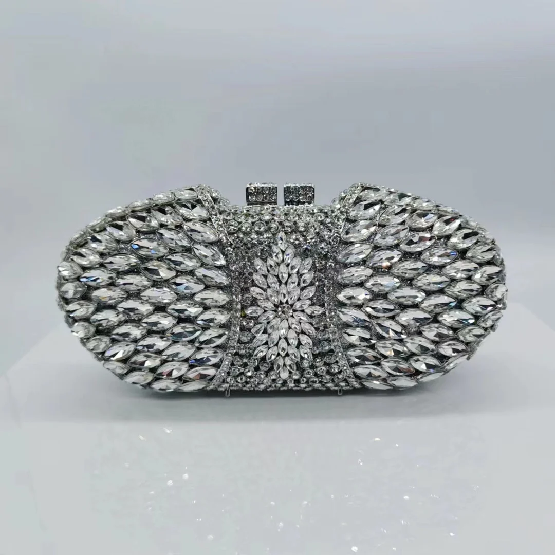 Luxury Designer Women Evening Clutch Elegant Crystal Bags Handmade Vintage Banquet Handbags Stone Wedding Bride Gift Purse Bags