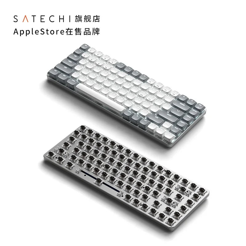 Satechi Universal Wireless Bluetooth Keyboard Rechargeable Metal Frame Slim Full Size Numeric Keys Office Keyboard Windows/macos