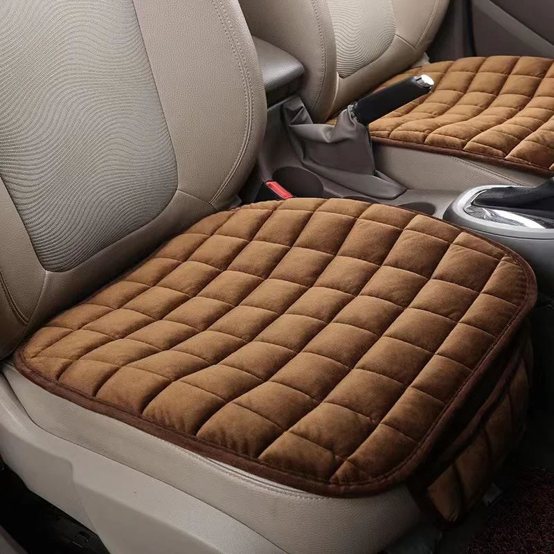 AUTO PLUS Universal Winter Warm Car Seat Cover Cushion Short Plush Seat Cushion Soft Chair Seat Cushion With Pocket