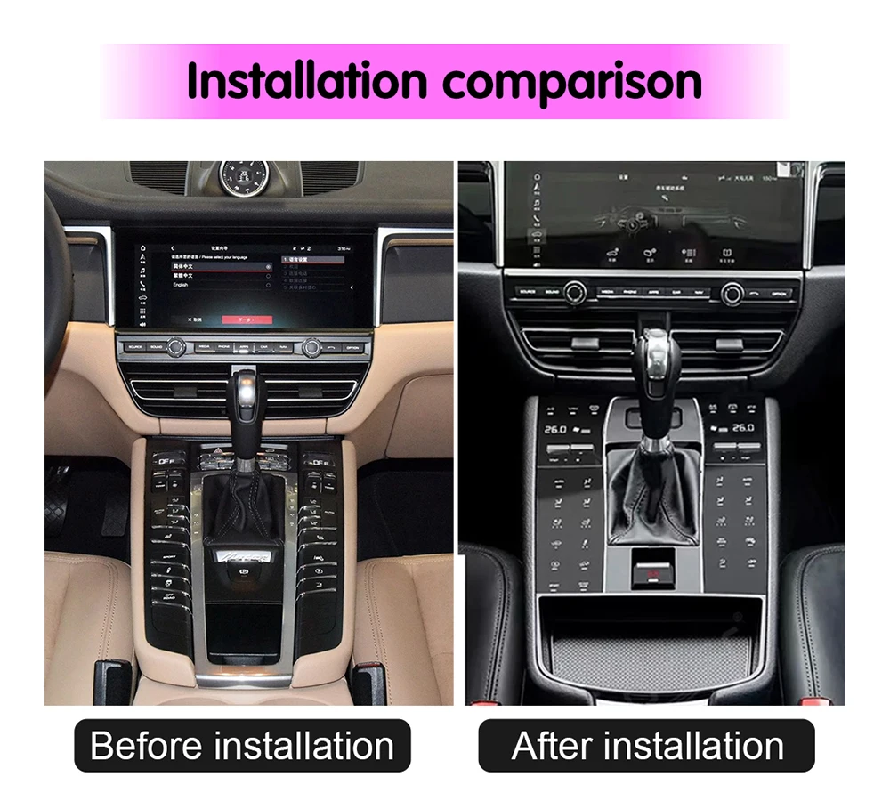 Selim de carro digital de toque completo para porsche macan 2014-2021 lcd painel de tela do console central do carro atualizações interiores controle central