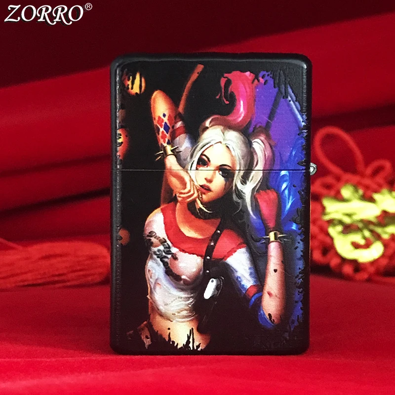 

ZORRO Painted Kanagawa Surfing Lighter, Gift From Friends, Windproof Lighter Trendy Painting Gadgets for Men Torch Lighter