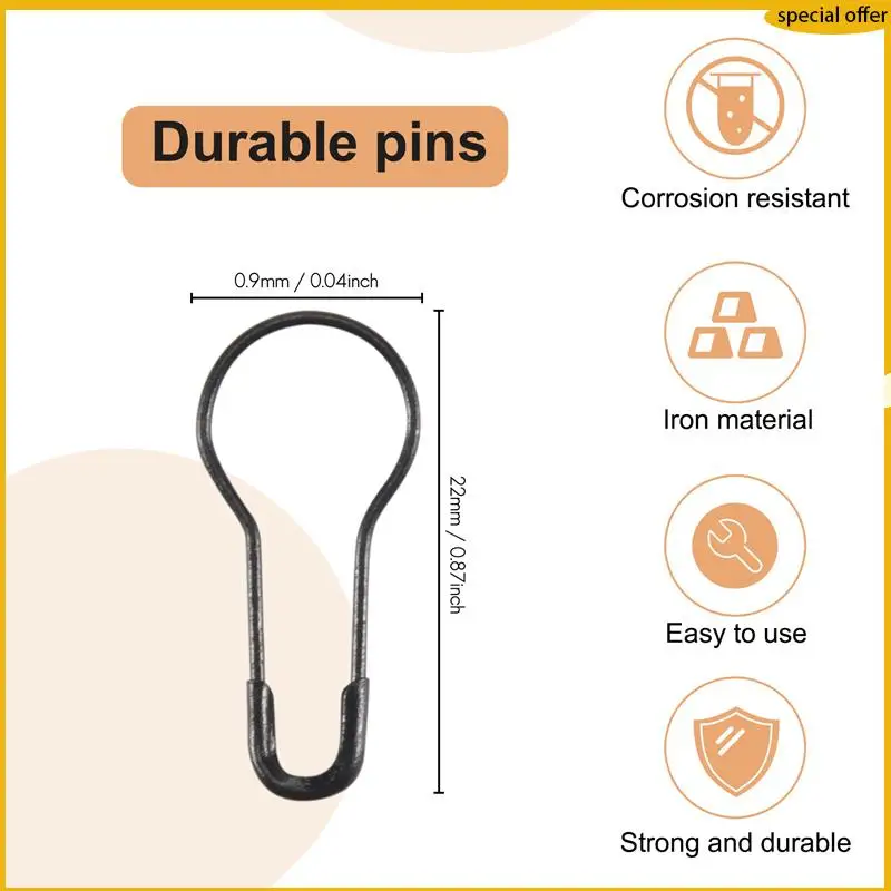 A50I 200 قطعة x 22 مللي متر معدن الحديد القرع إبرة دبوس الملابس علامة ضوء لمبة القرع إبرة إبرة Bzz05-3 #6