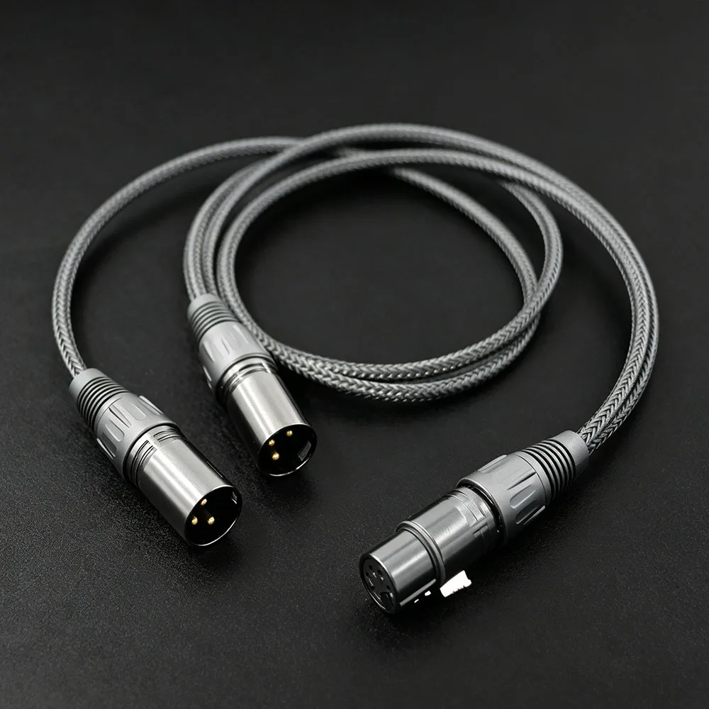 

Aouyade Large XLR 5Pin 1 female/male to 2 male/female XLR 3Pin Insert Audio Splitter Cable