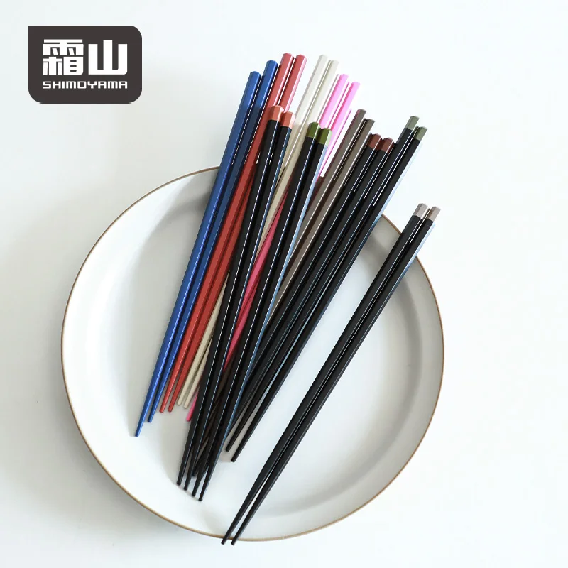 SHIMOYAMA 5 أزواج من عيدان تناول الطعام المصنوعة من الألياف الزجاجية المضادة للميكروبات وقابلة لإعادة الاستخدام وآمنة للاستخدام في غسالة الأطباق وغير قابلة للانزلاق