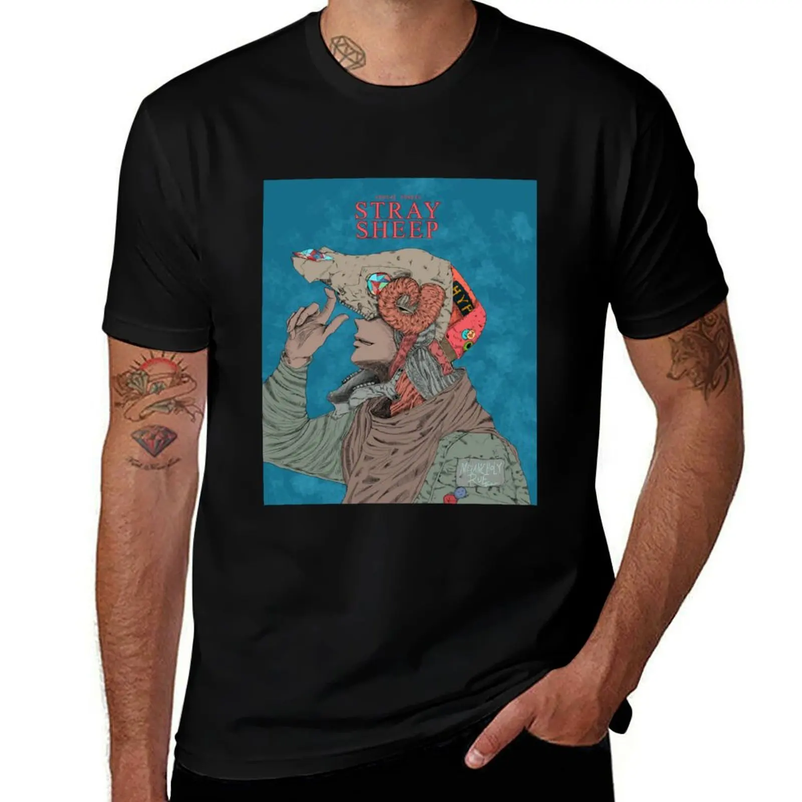 

Stray cat sheep T-Shirt cotton t shirt pack funny t shirts dark humor T-Shirt