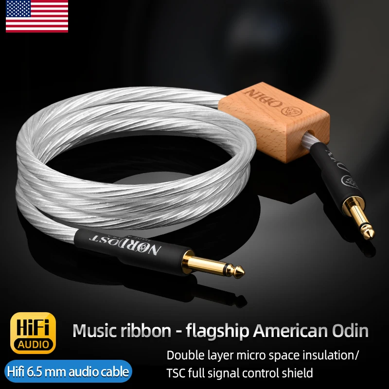 ODIN Hifi 6.5mm to 6.5mm Audio Cable High Quality Pure Silver 6.35mm Mono Aux Guitar Cable for Guitar Mixer Amplifier Speaker