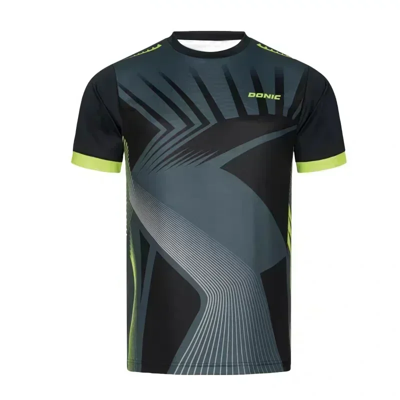 Sommer Neu 3D-Druck Trend Mode Street Sports Atmungsaktives Herren-T-Shirt für Tischtennistraining Schnelltrocknend Kurzarm – Detail 13