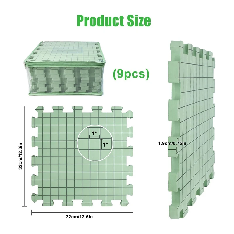 Foam Blocking Mats Knitting Extension Kit Thick Precise Blocking Boards with T-Pins DIY Knitting and Crochet Accessories-A73M