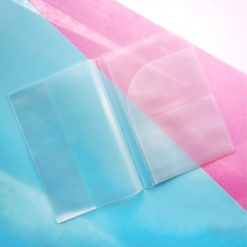 

Portable Waterproof Passport Cover Transparent Translucent PVC ID Card Holder Simple Wear-resistant Passport Protector