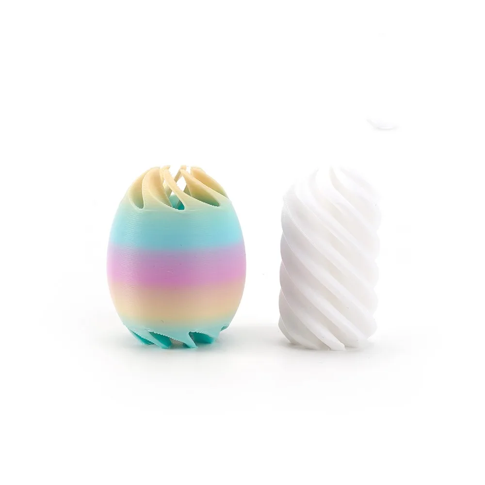 Creativity 3D Printing Rotational Egg Colorful Anti-Anxiety Easter Spiral Egg Plastic Puzzle Impossible Pass-Through School