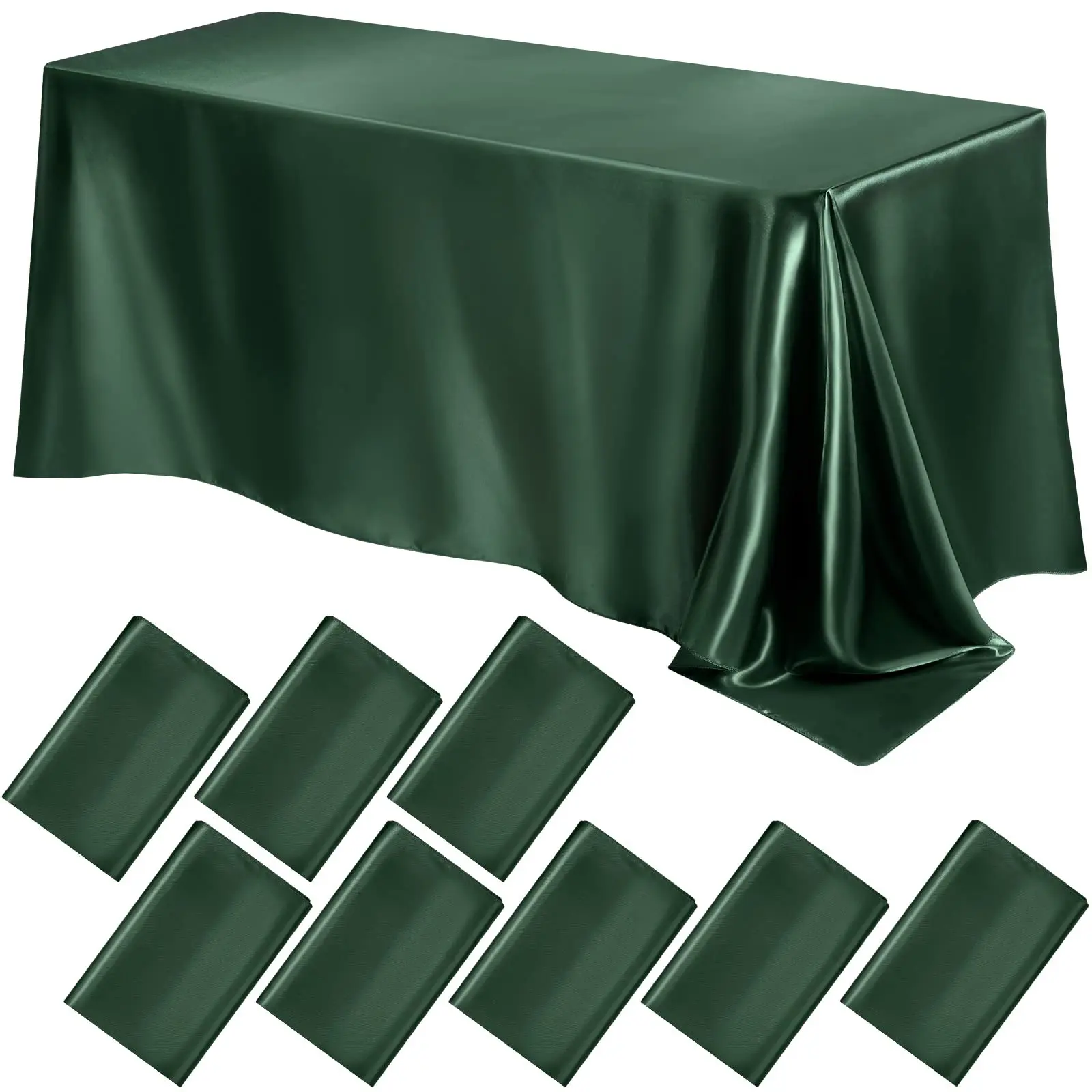 1pc Dark green satin tablecloth Birthday wedding banquet restaurant festival party Christmas party dining table home decoration