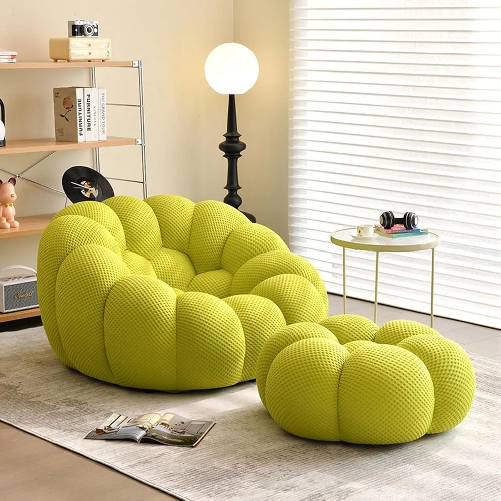 

Lazy Super Comfortable Stove Edge Soft Cushion Bubble Single-layer Sofa Chair 3D Honeycomb Bubble Sofa Living Room Curved Sofa