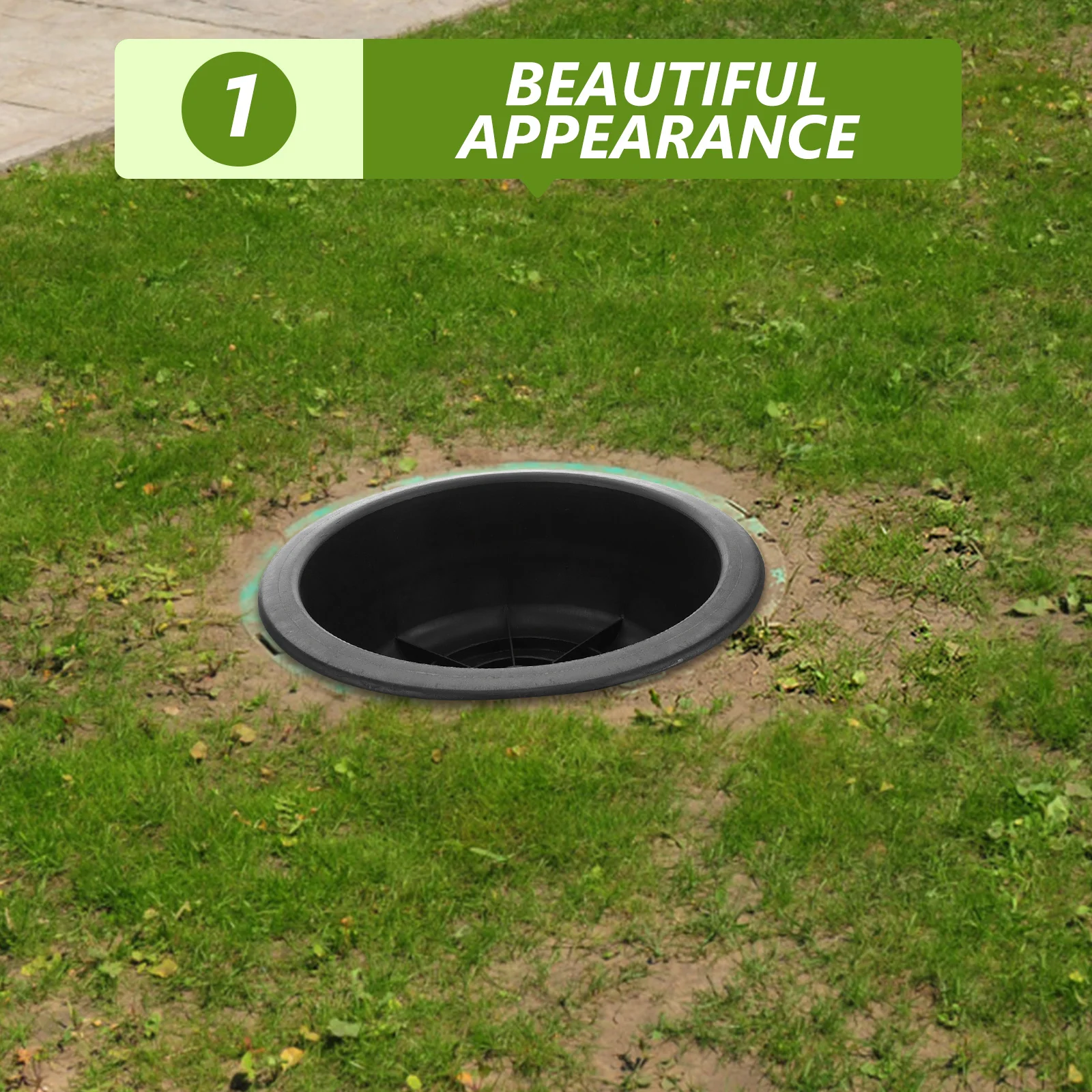

Manhole Cover Planter For Garden Yard Plastic Circular Lawn Well Lid Replacement Waterproof Wear-Resistant Landscape Pipe