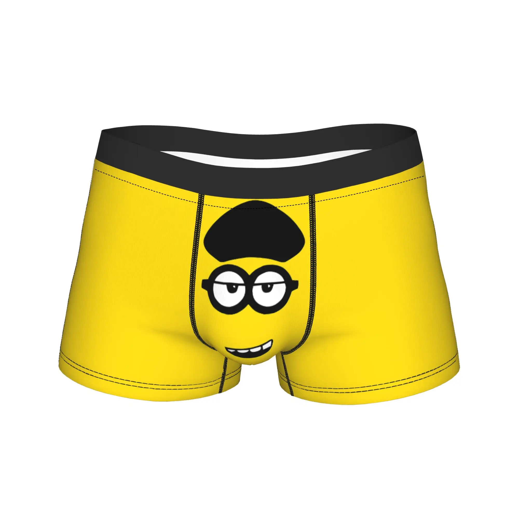 

M-Minions Cool Cap Lazy Eyes Underwear Men's Boxer Brief Novelty Boxer Shorts Trenky Printed Plus Size Underpants