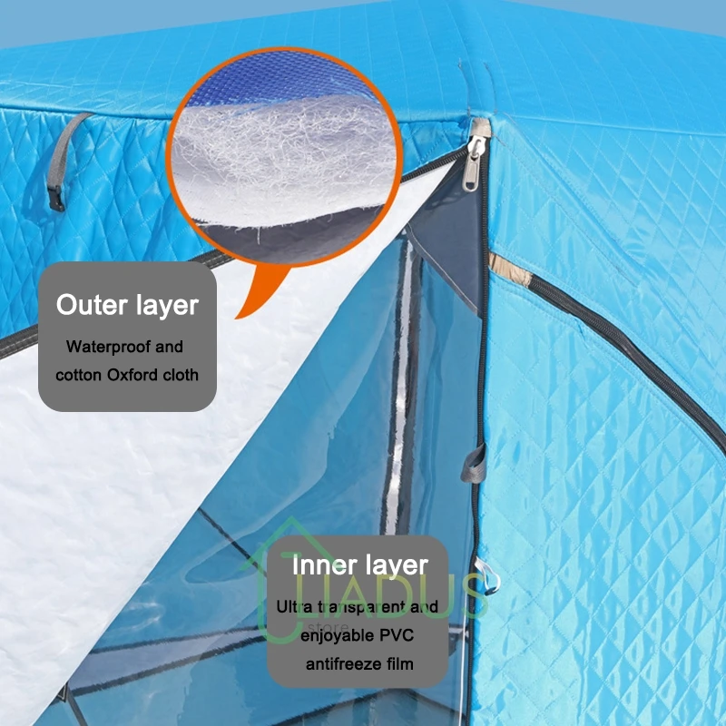 Instant Setup Ice Fishing Tent – Warm Cotton Lined 3-Layer Foldable Shelter for Winter Fishing & Camping, No Assembly Needed