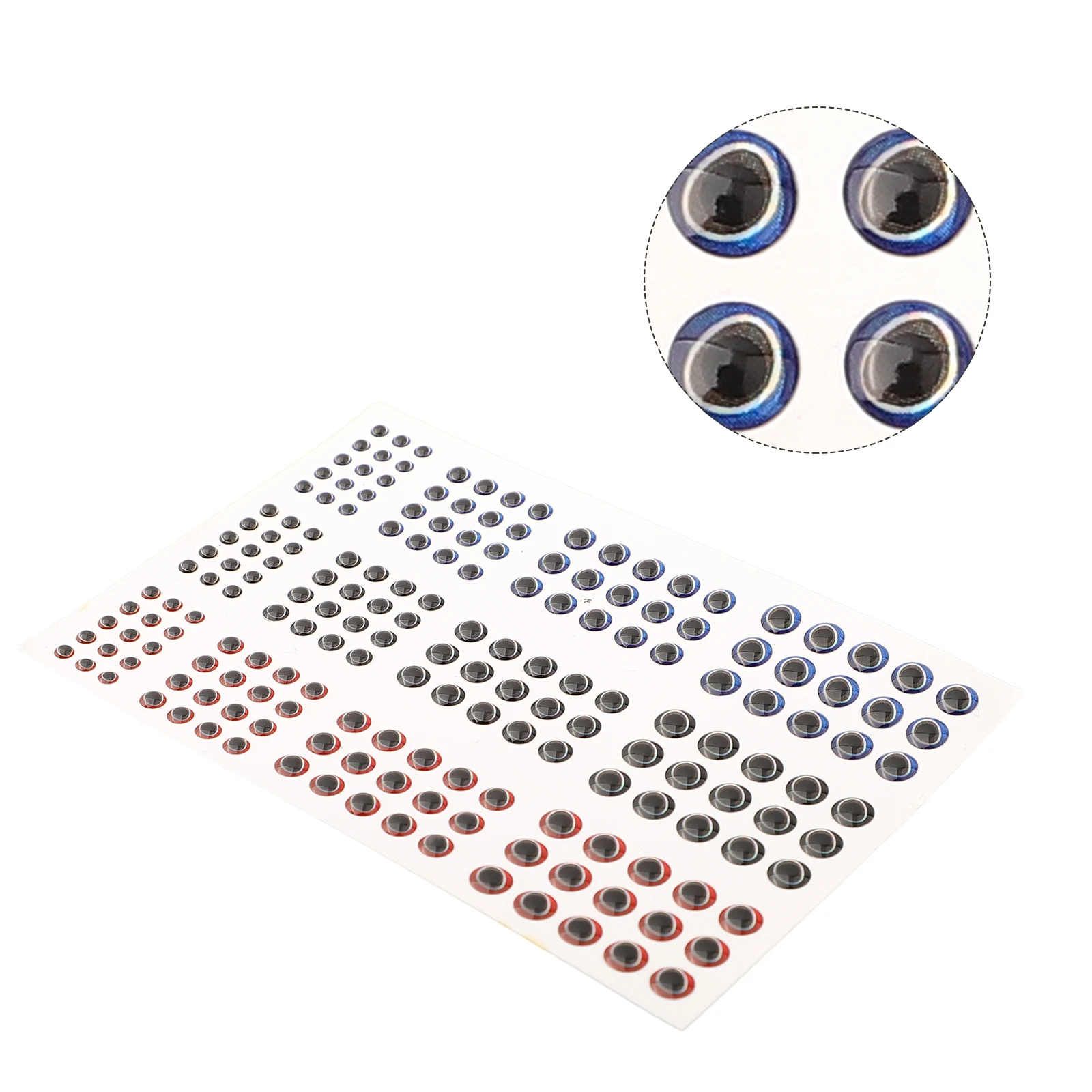 36mm Holographic 3D Fishing Lure Eyes Sticker, Professional Adhesive Rubber, 183Pcs for Fly Tying, Lure Making, Crafts