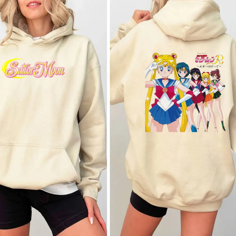 

Милый подарочный худи в стиле Сейлор Мун, повседневная уличная одежда в стиле Харадзюку, женские топы, кавайные худи с опущенными рукавами, унисекс-одежда, пуловер