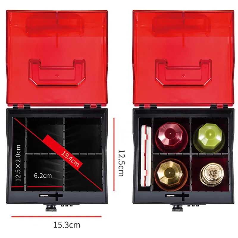 여행 가방 암호 도장 상자 투명 잠금 다기능 사무용품 안전 보호, 5 셀 보관 정리함 도구 상자