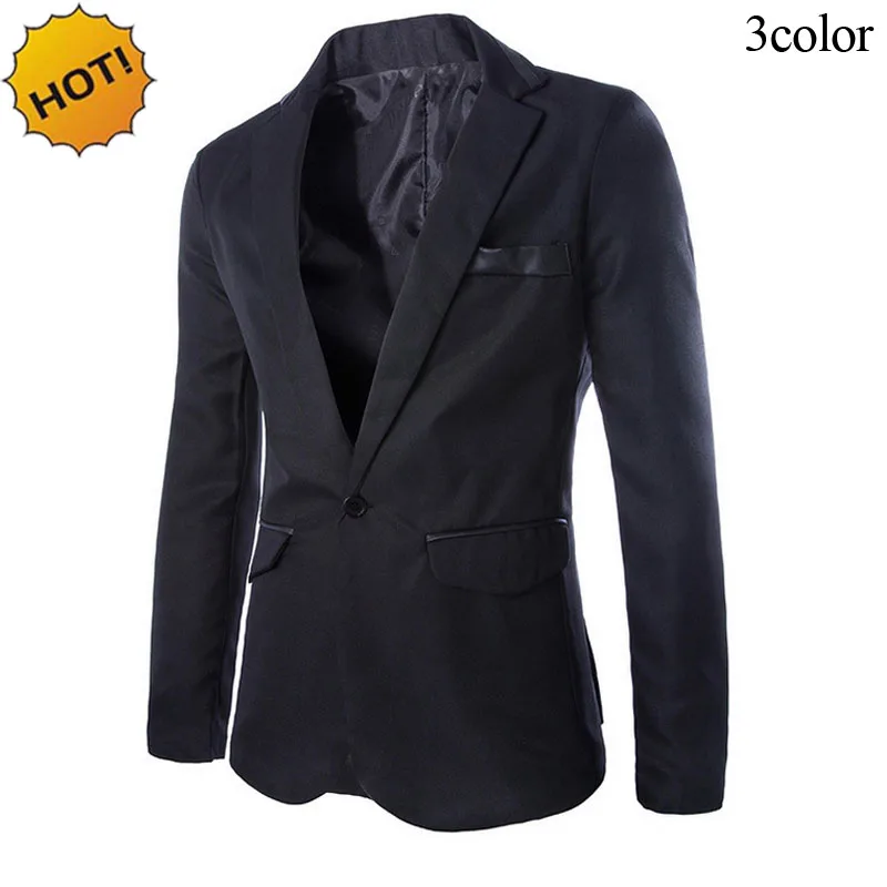 New 2022 Autumn Winter One Buckle Casual Patchwork Pocket Slim Fit Business Suit Terno Masculino Men Blazer Designs Hombre XXXL