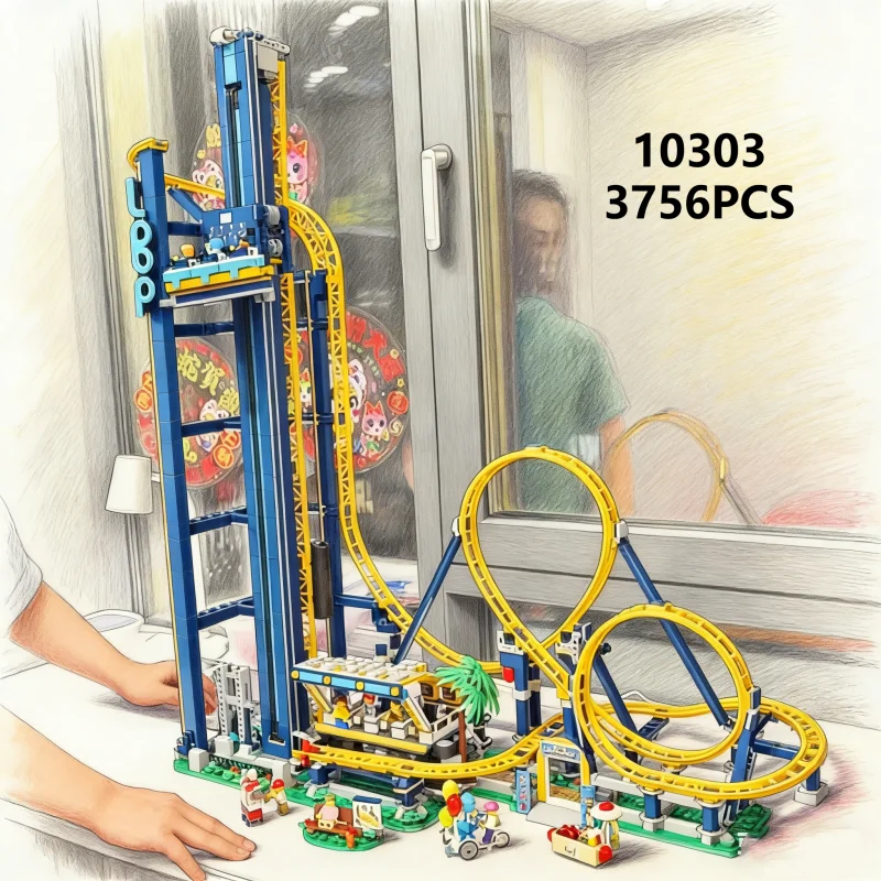 10303 Loop Roller Coaster Playground 3756Pcs Criativo Montar Bloco de Construção Presente Tijolo Crianças Brinquedo Educacional