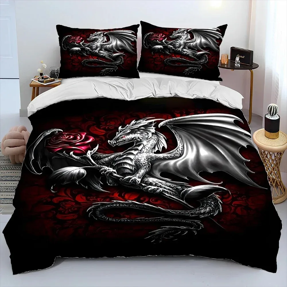 

Dragon Cartoon Comforter Bedding Set,Duvet Cover Bed Set Quilt Cover Pillowcase,King Queen Size Bedding Set for Adult Child Gift