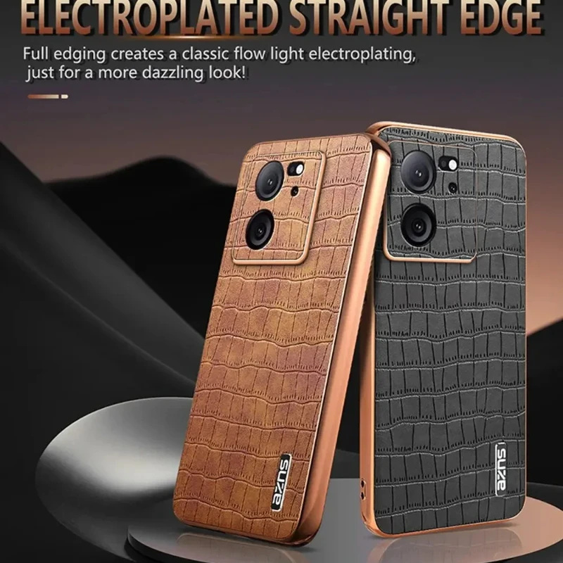 

Leather Case for Xiaomi 13T Pro Case Luxury Plating Bumper Shockproof Cover for Xiaomi 14 13T Pro 14 Ultra 13TPro Case
