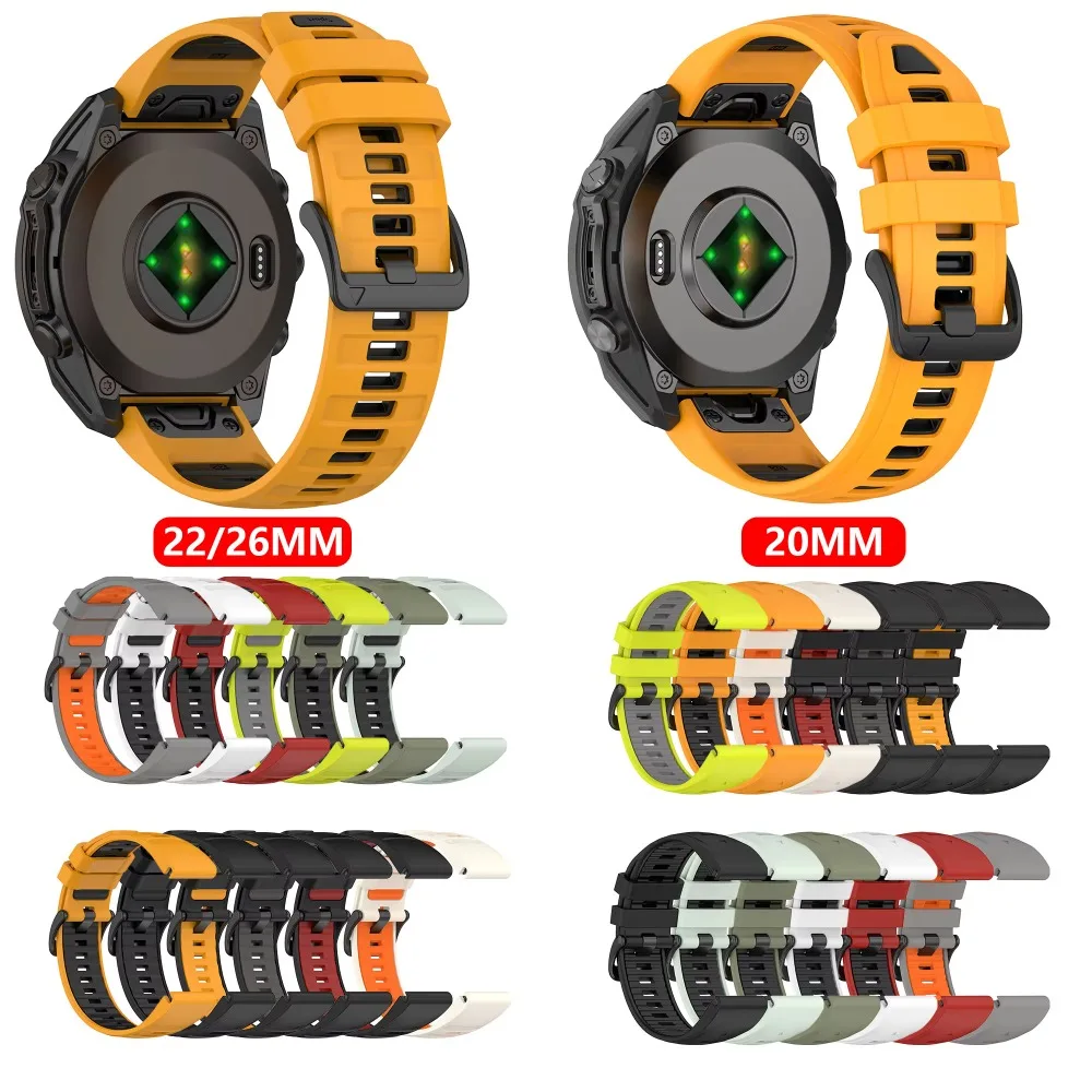 20mm 22mm 26mm Silicone Strap for Garmin Fenix 9/9 Pro 51/47/43mm Sports Breathable Watchband for Garmin Quatix 8/Tactix8 Correa