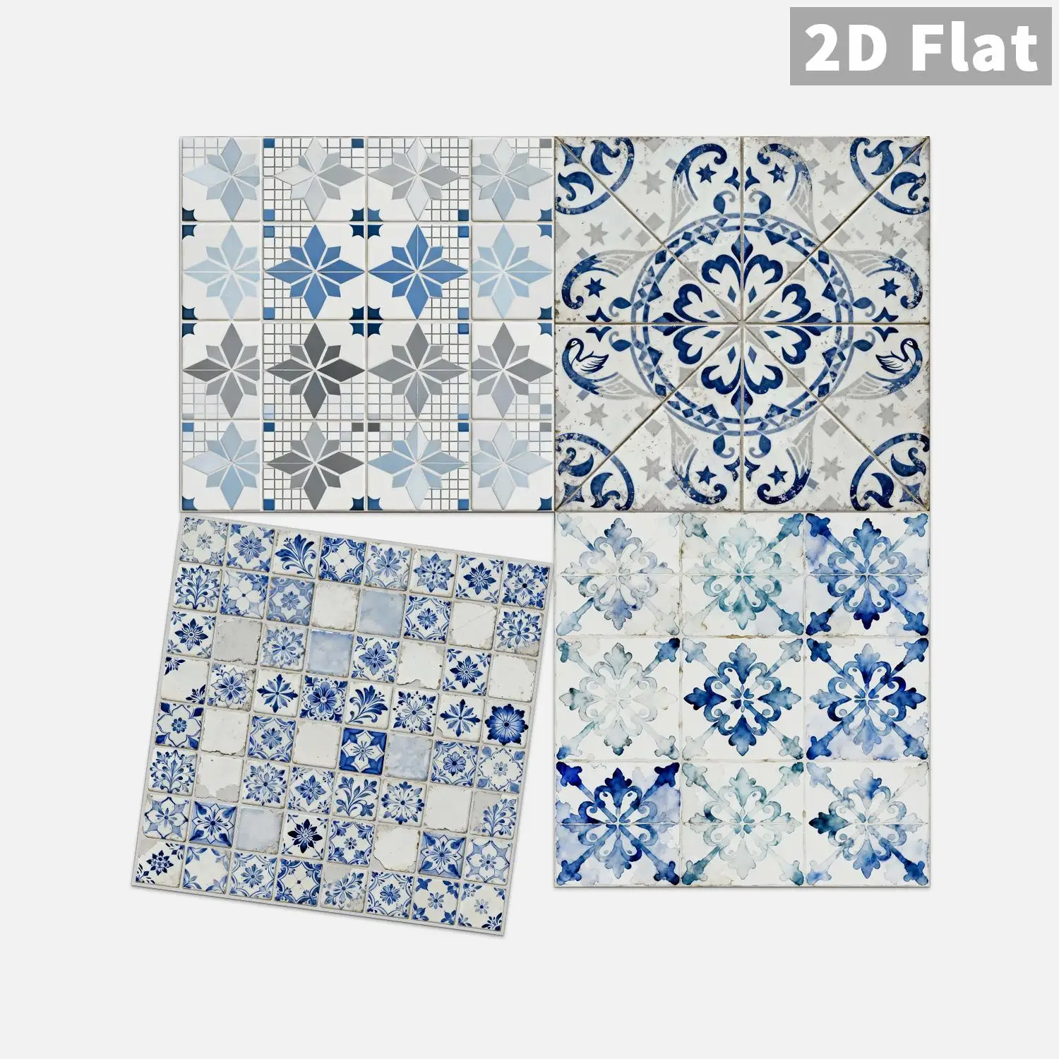 

36Pcs Moroccan Tile Stickers, Removable Waterproof Self-Adhesive Wall Decals for Kitchen Bathroom Home Renovation