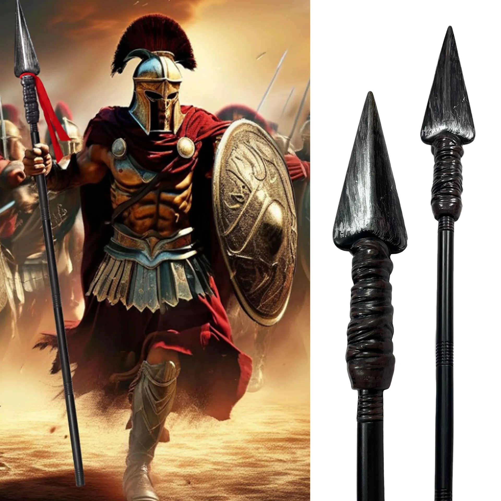 European Medieval Roman Knight Spear Western Craft Decorative Spear Antique Weapon Props Cosplay Party Prom Props Plastics L127c