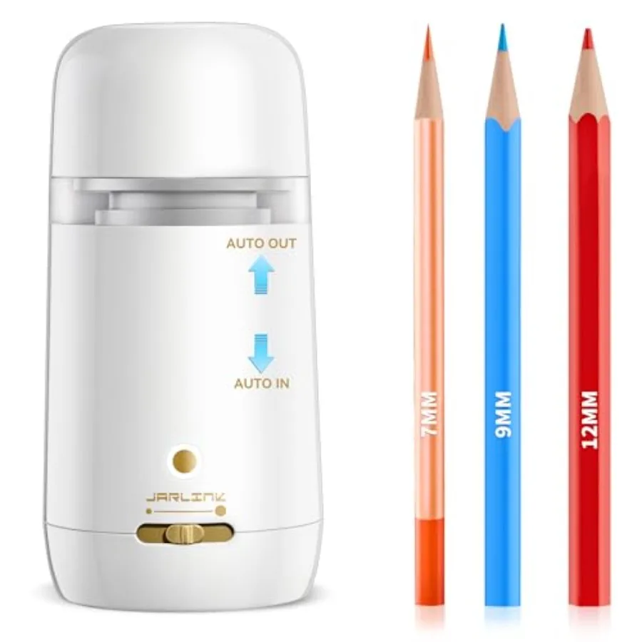

Automatic Electric Pencil Sharpener - Hands-Free Operation 3 Sharpness Modes 3-Second Sharpening Rechargeable and Portable for