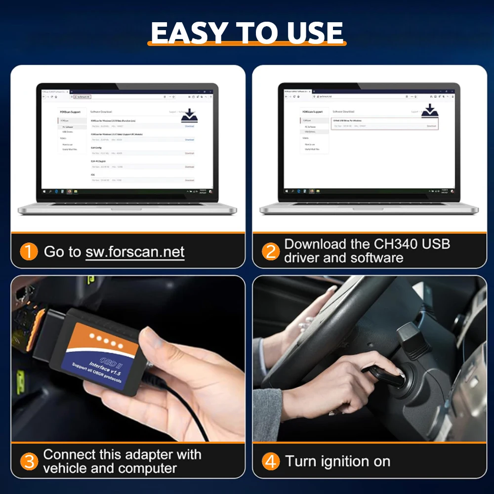 ELM327 USB V1.5 لفورد فورسكان Obd2 أداة تشخيص السيارة مع HS-CAN MS-CAN التبديل CH340 PIC18F25K80 قارئ رمز البرمجة