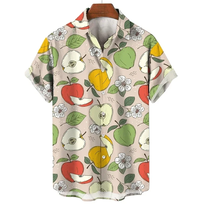 

Mens Designer Clothing Print Shirt Oversized Summer 2024 Travel Hawaii Beach Hawaiian Harajuku Tropical Fruit Camisa Masculino