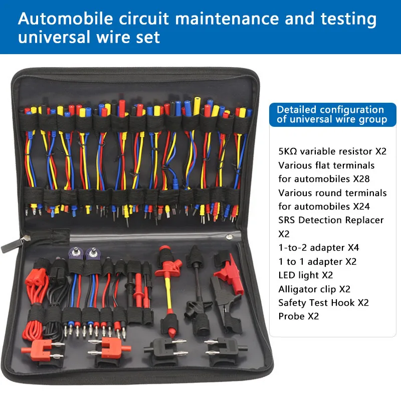 

Automobile Wire Harness Maintenance Circuit Detection Connector Multifunctional Test Group Auto Repair Special Wiring 70pcs