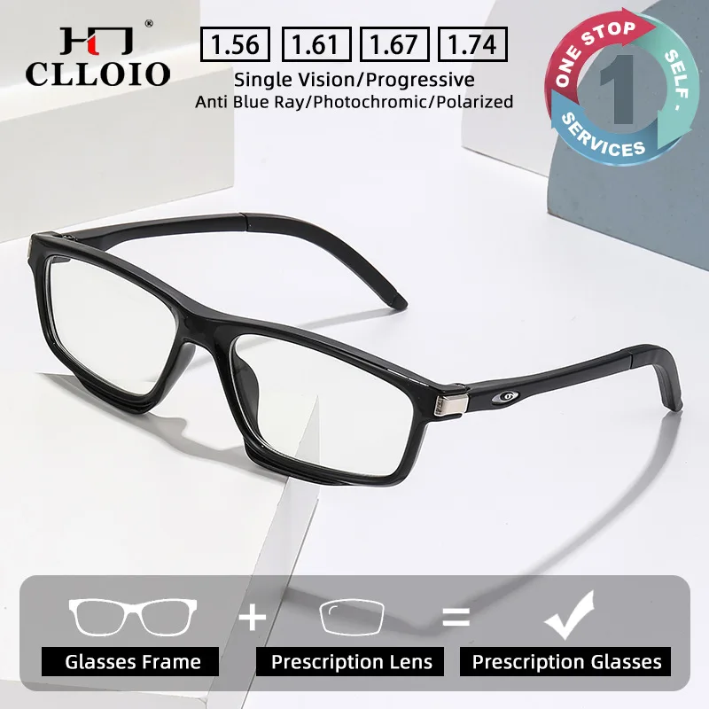 

CLLOIO Classic Sporty Comfortable Prescription Glasses Anti Blue Light For Basketball Myopia Glasses Progressive Reading Eyewear
