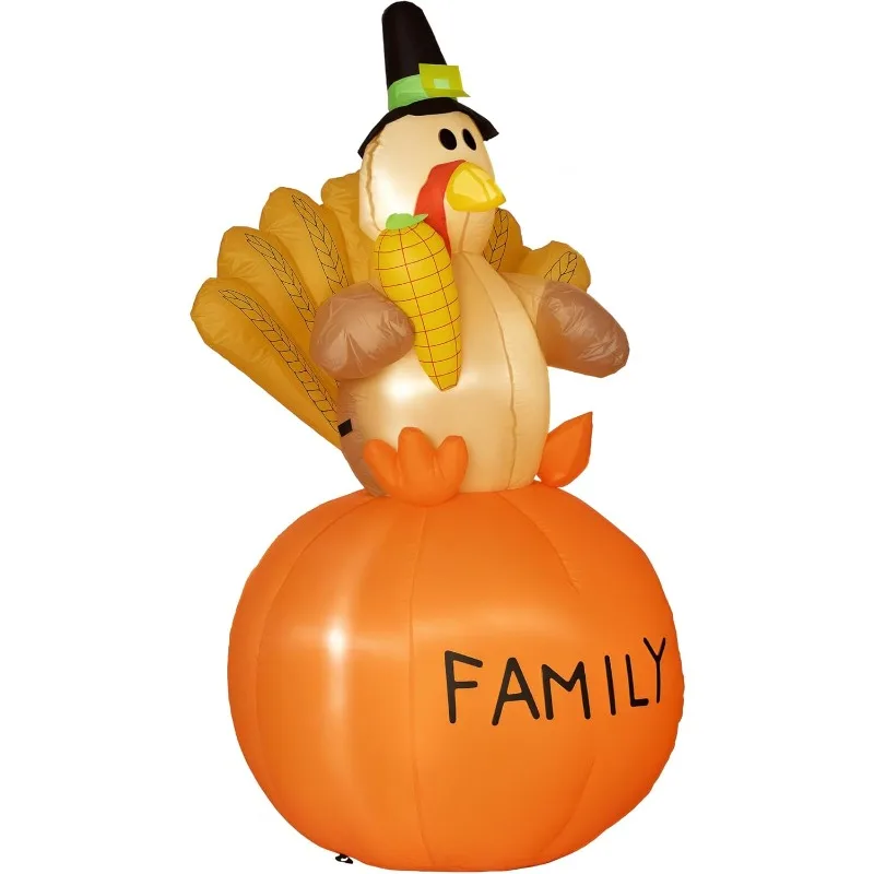 ديكور عيد الشكر قابل للنفخ بطول 4.9 قدم، شاشة LED خارجية قابلة للنفخ، مقاومة للماء #3