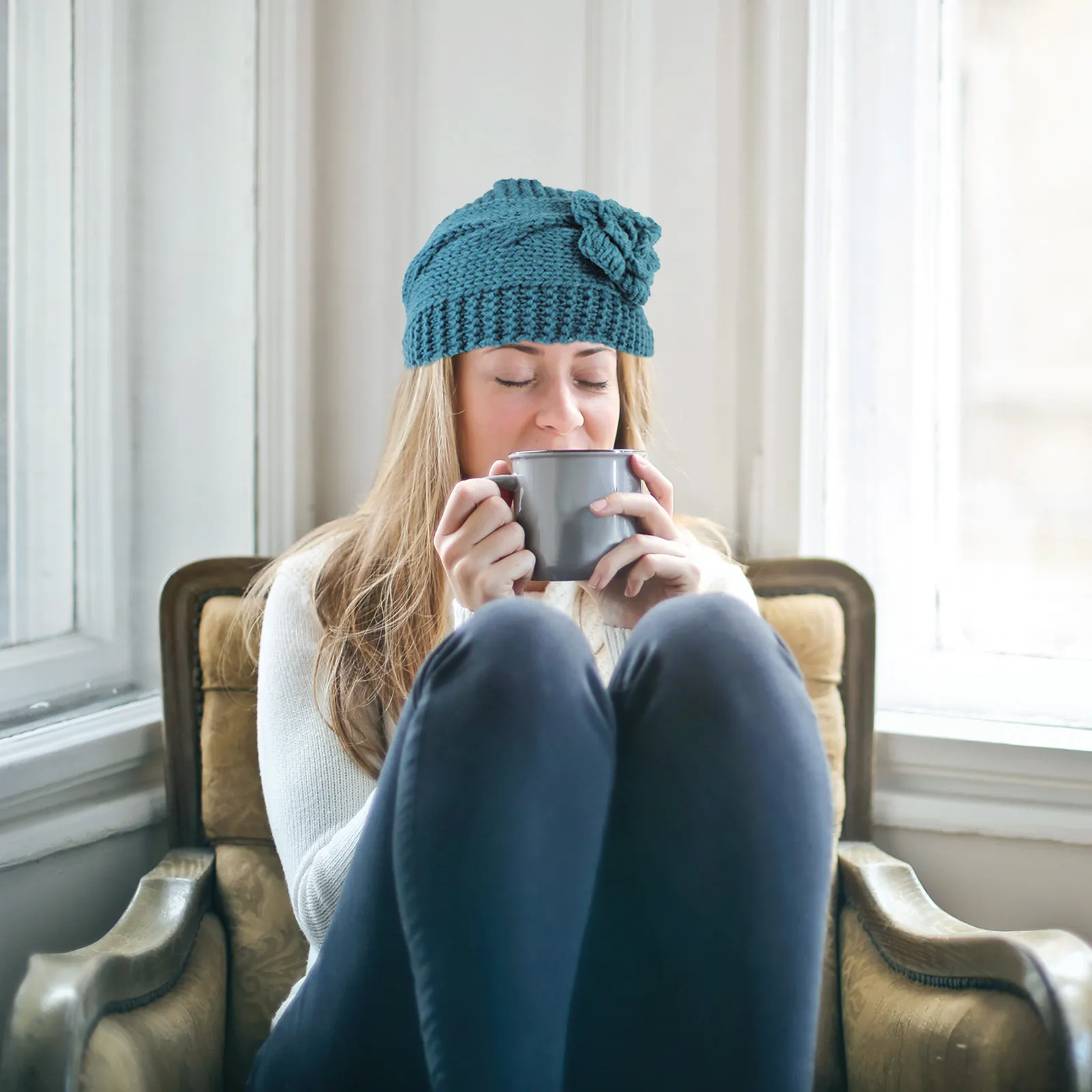 

2Pcs Handmade Knitted Headband Warm Stretchy Hair Accessory for Women Comfortable Fashion Headdress Winter Ceremony Gift