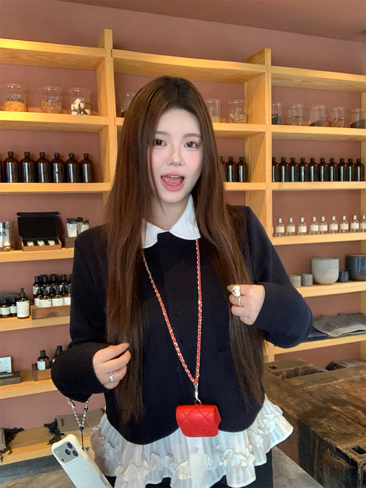 

Повседневная трикотажная куртка для женщин больших размеров, весна 2026, в французском стиле, пальто-фрак, одежда больших размеров для женщин